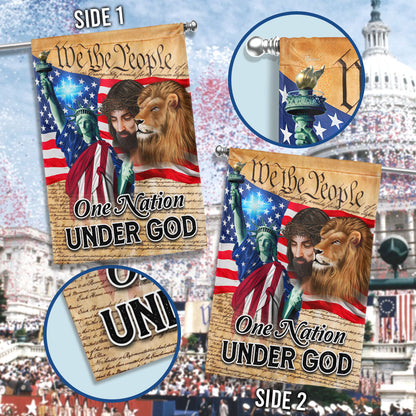 Lion Of Judah Jesus God Patriot One Nation Under God Flag MLN1447F