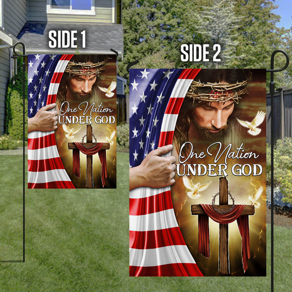 Flagwix American Flag - One Nation Under God Jesus Christian American Flag TPT1311F