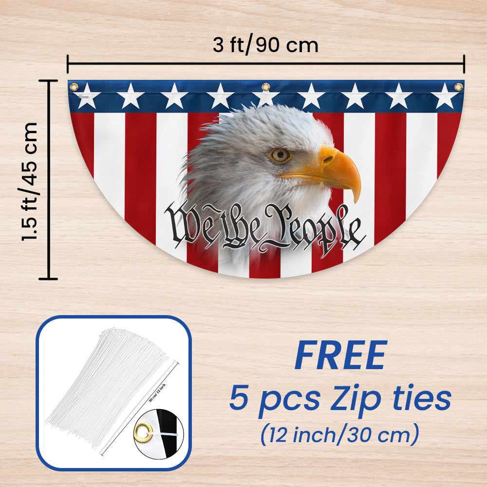 Patriotic Eagle We The People American Non-Pleated Fan Flag MLN3305FL