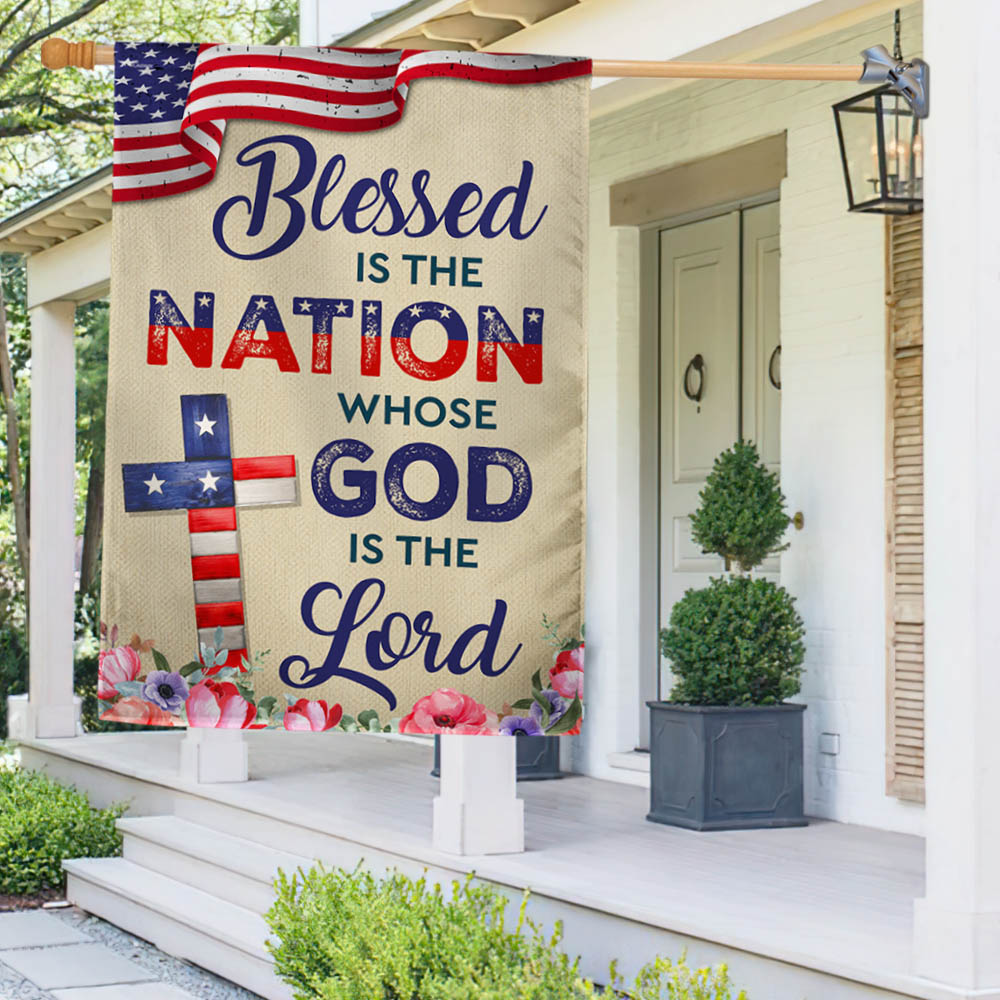 Flagwix American Flag - Blessed Is The Nation Whose  God Is The Lord Patriotic American Flag MLN1376F