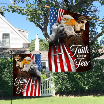 Flagwix American Flag - Faith Over Fear, Jesus Christ American Eagle Flag TPT663F