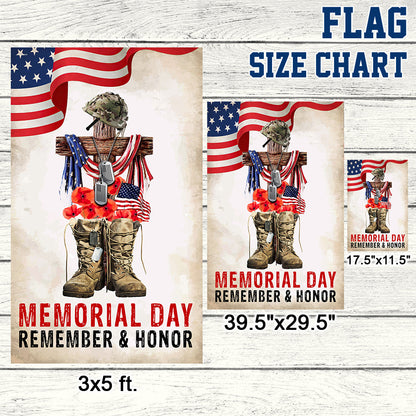 Memorial Day Remember And Honor, US Veteran Flag TPT799F
