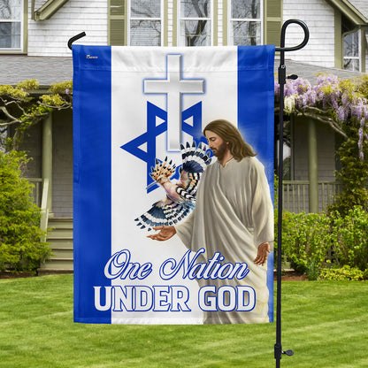 One Nation Under God Israel Jesus Christ Hoopoes Bird Flag MLN2061F