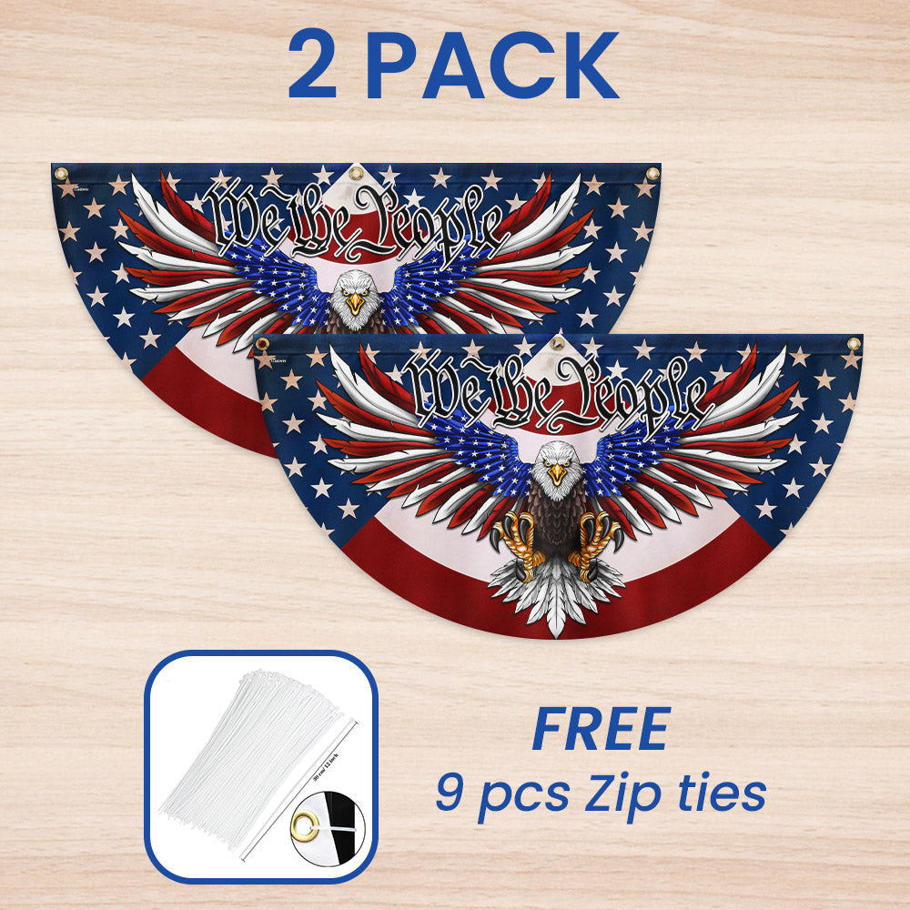 We The People Patriotic Eagle Non-Pleated Fan Flag MLN3356FL
