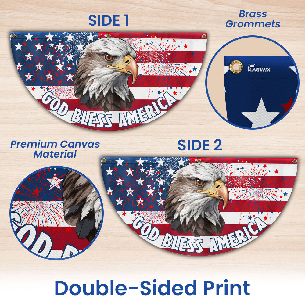 Flagwix American Flag - God Bless America Fan Flag - 4th of july Patriotic Decor LHB80PMN