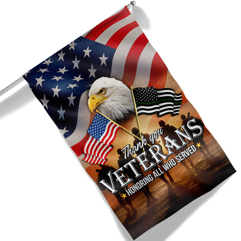 Memorial Day Thank You Veterans, American Eagle Memorial Veteran Flag TPT1643F