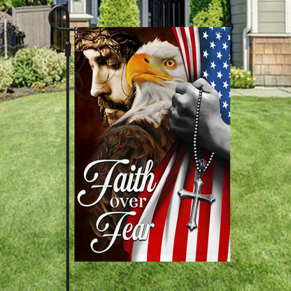 Flagwix American Flag - Faith Over Fear, Jesus Christ American Eagle Flag TPT663F