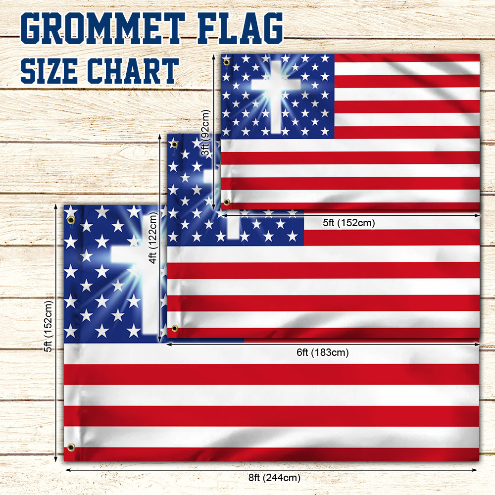 Flagwix American Flag - Christian Cross American One Nation Under God Flag TPT679GF