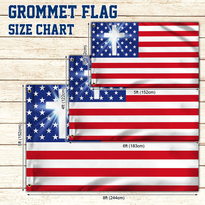 Flagwix American Flag - Christian Cross American One Nation Under God Flag TPT679GF