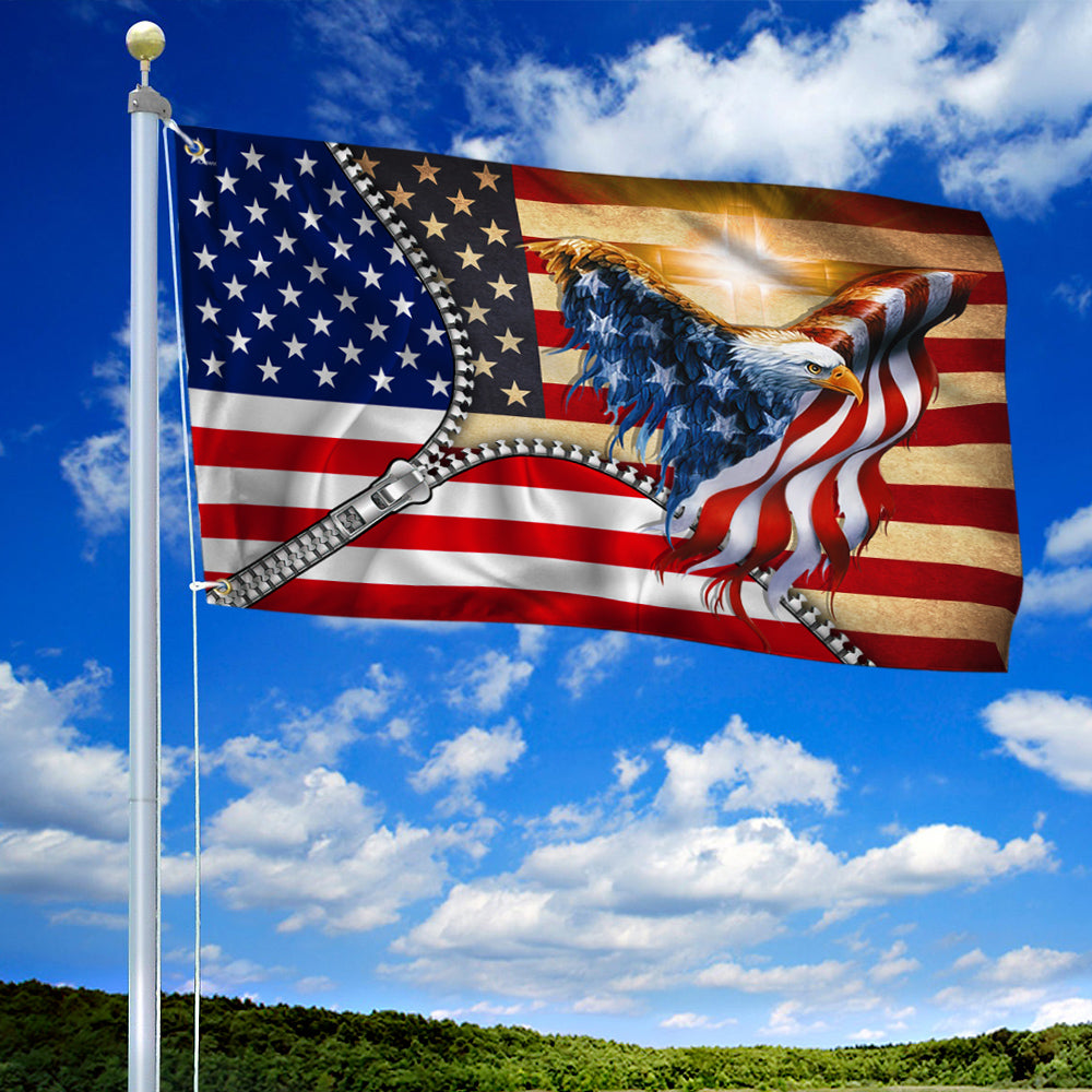 Eagle American Grommet Flag One Nation Under God BNN81GFv1