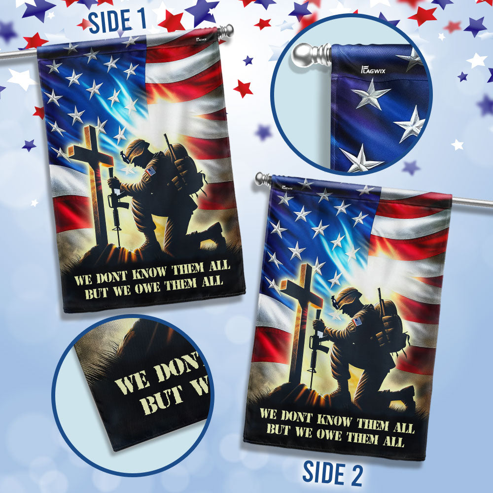 FLAGWIX  Veteran Flag We Don't Know Them All But We Owe Them All MLN2496F