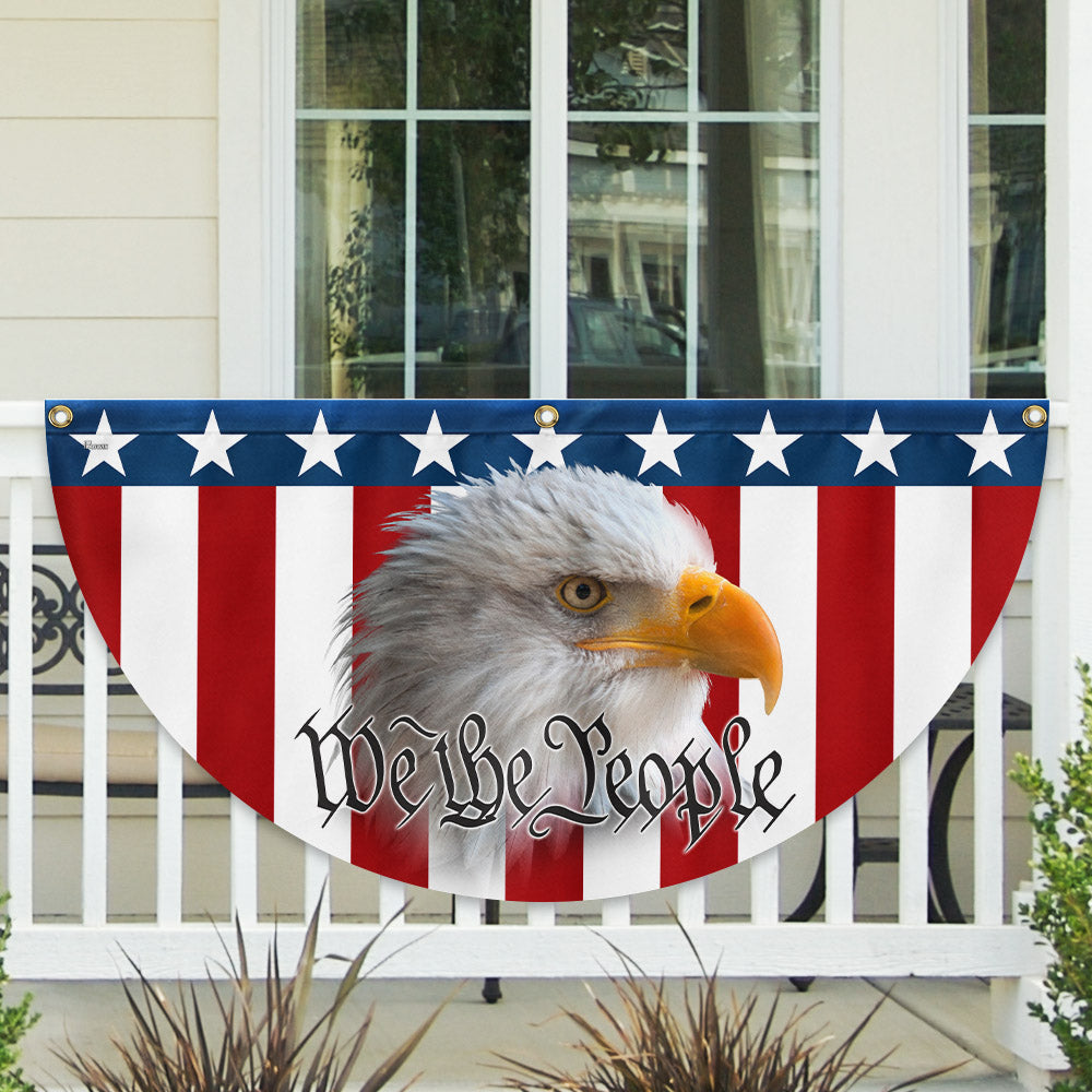 Patriotic Eagle We The People American Non-Pleated Fan Flag MLN3305FL