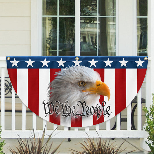 Patriotic Eagle We The People American Non-Pleated Fan Flag MLN3305FL
