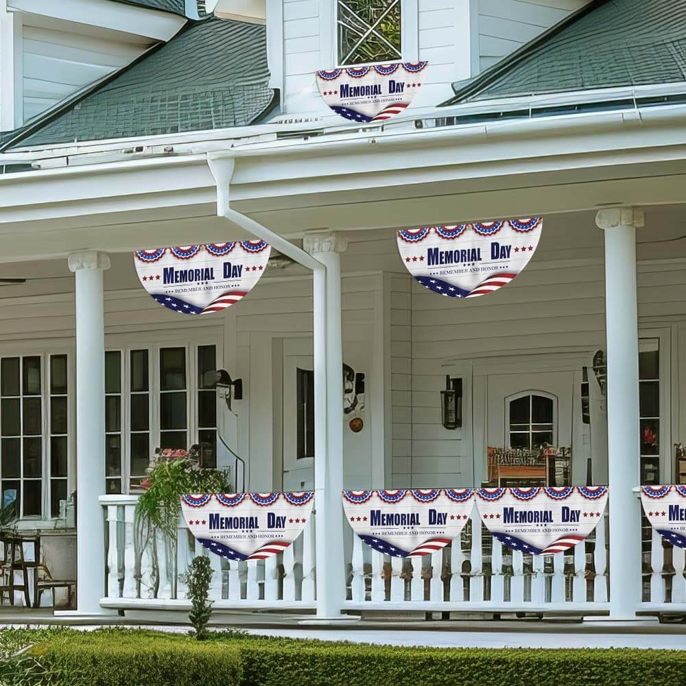 Memorial Day Remember and Honor Veteran Non-Pleated Fan Flag MLN2707FL