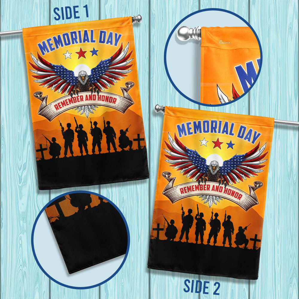 US Veterans Eagle Memorial Day Remember and Honor Flag MLN1286F