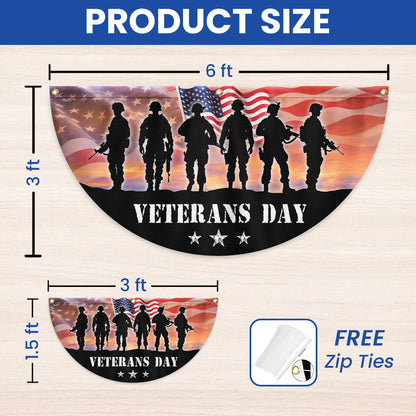 Veterans Day Honoring All Who Served Non-Pleated Fan Flag MLN3969FL