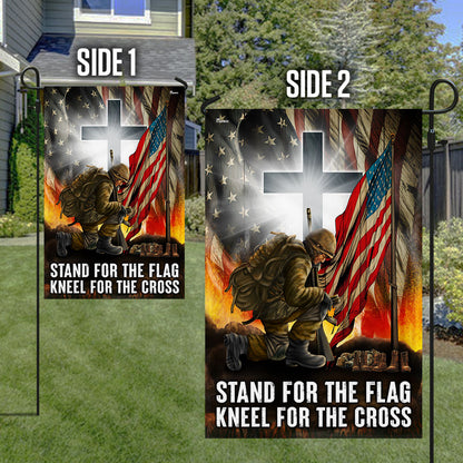 Veteran Flag Stand For The Flag Kneel For The Cross Veterans Day Flag MLN3970F