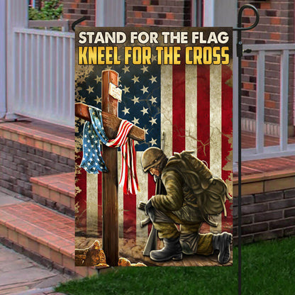 Veteran Kneeling Cross American Flag Stand For The Flag Kneel For The Cross MLN1368F