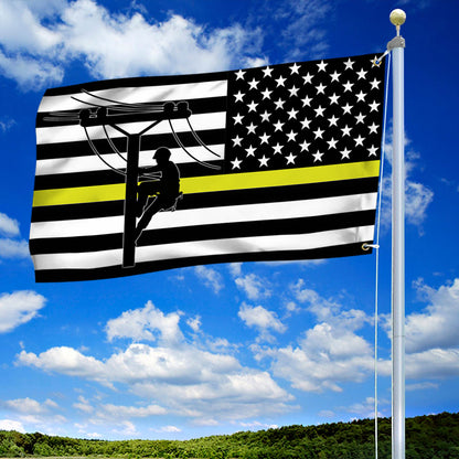 Patriotic Lineman American Grommet Flag TQN1627GF
