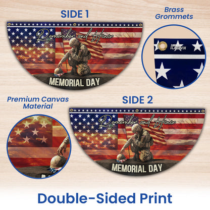 Memorial Day Remember and Honor Veteran Non-Pleated Fan Flag VTM1202NGT