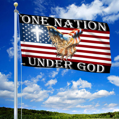Flagwix American Flag - One Nation Under God Patriotic Eagle American Grommet Flag TPT1310GF