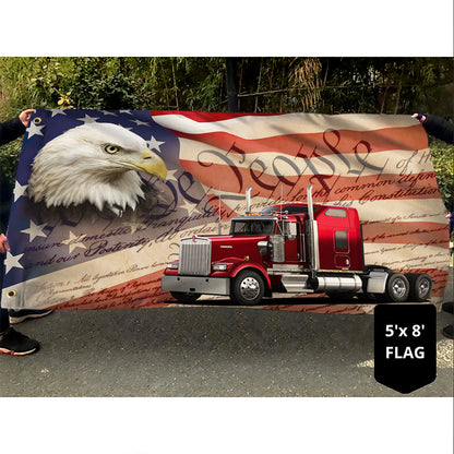 Trucker Flag American Eagle Trucker Grommet Flag TRV1693GF