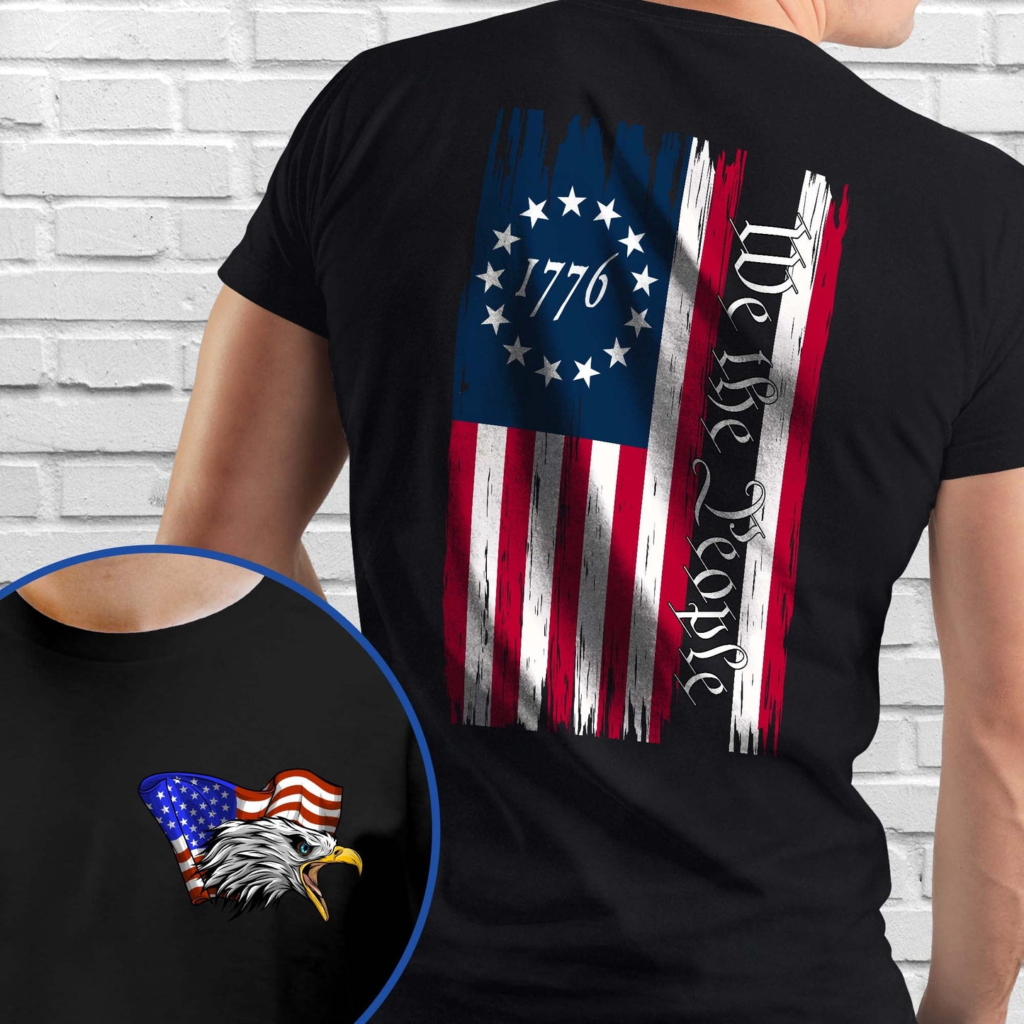 We The People Eagle American 1776 Betsy Ross T-Shirt MLN3312TS