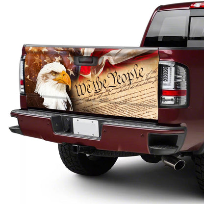 We The People. God Bless America. American Eagle Truck Tailgate Decal Sticker Wrap THH3719TD