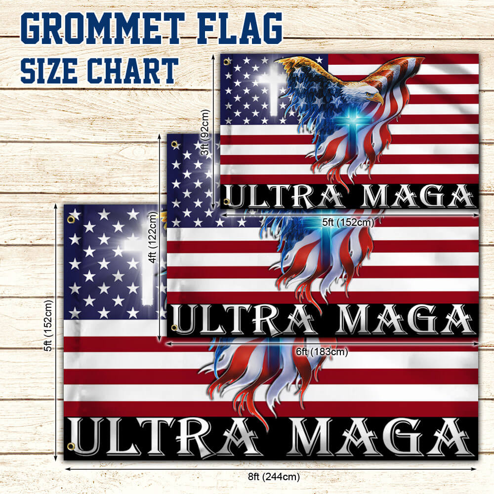Ultra MAGA American Eagle Grommet Flag THB3602GFv7