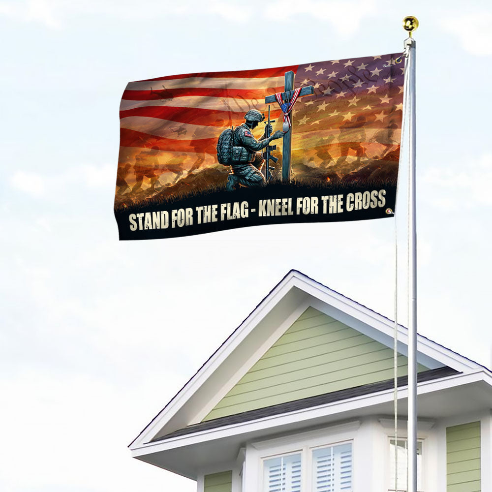 Stand For The Flag Kneel For The Cross Memorial Day Flag Veteran Day Flag PHB25TTH