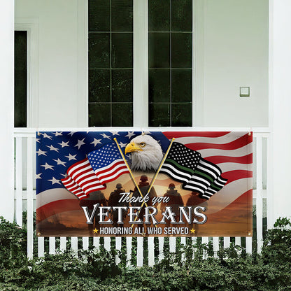 Veterans Day Thank You Veterans, American Eagle Memorial Veteran Fence Banner TPT1643FB