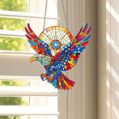 USA Flag American Eagle Suncatcher Acrylic Hanging VTM292ASn