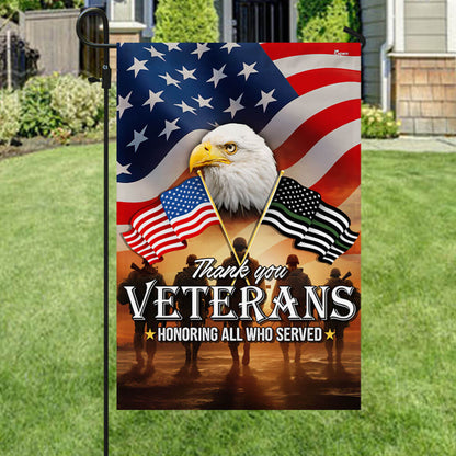 Memorial Day Thank You Veterans, American Eagle Memorial Veteran Flag TPT1643F