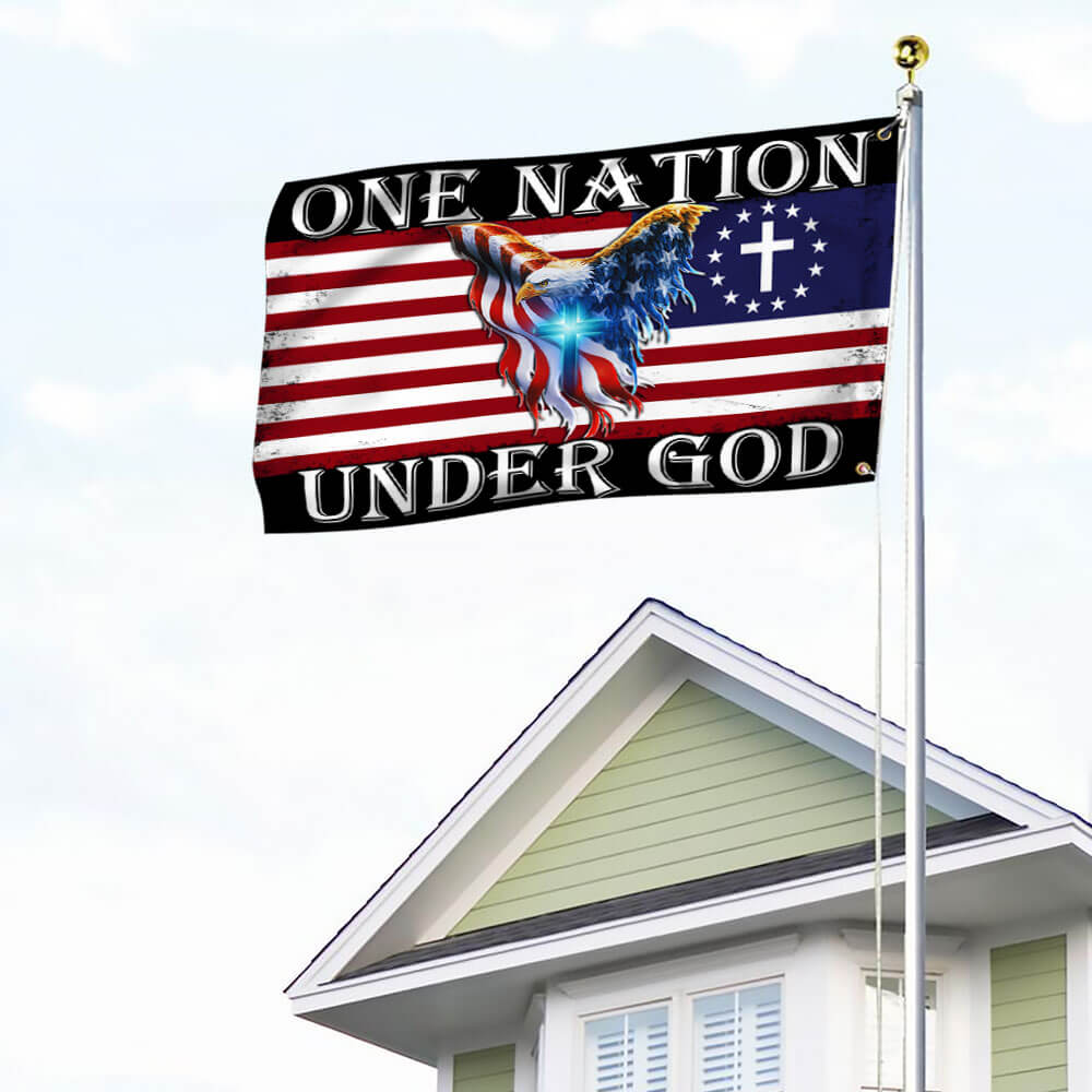 One Nation Under God American Eagle Grommet Flag THB3602GFv1