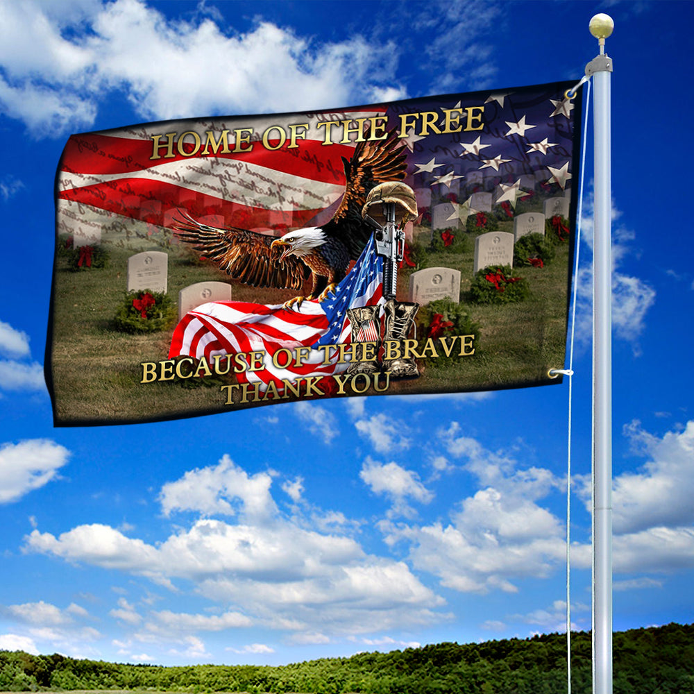 Veteran Grommet Flag Home of the Free, Because of the Brave ANT269GFv1