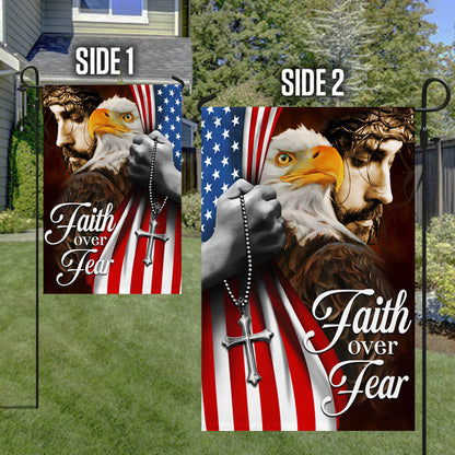 Flagwix American Flag - Faith Over Fear, Jesus Christ American Eagle Flag TPT663F