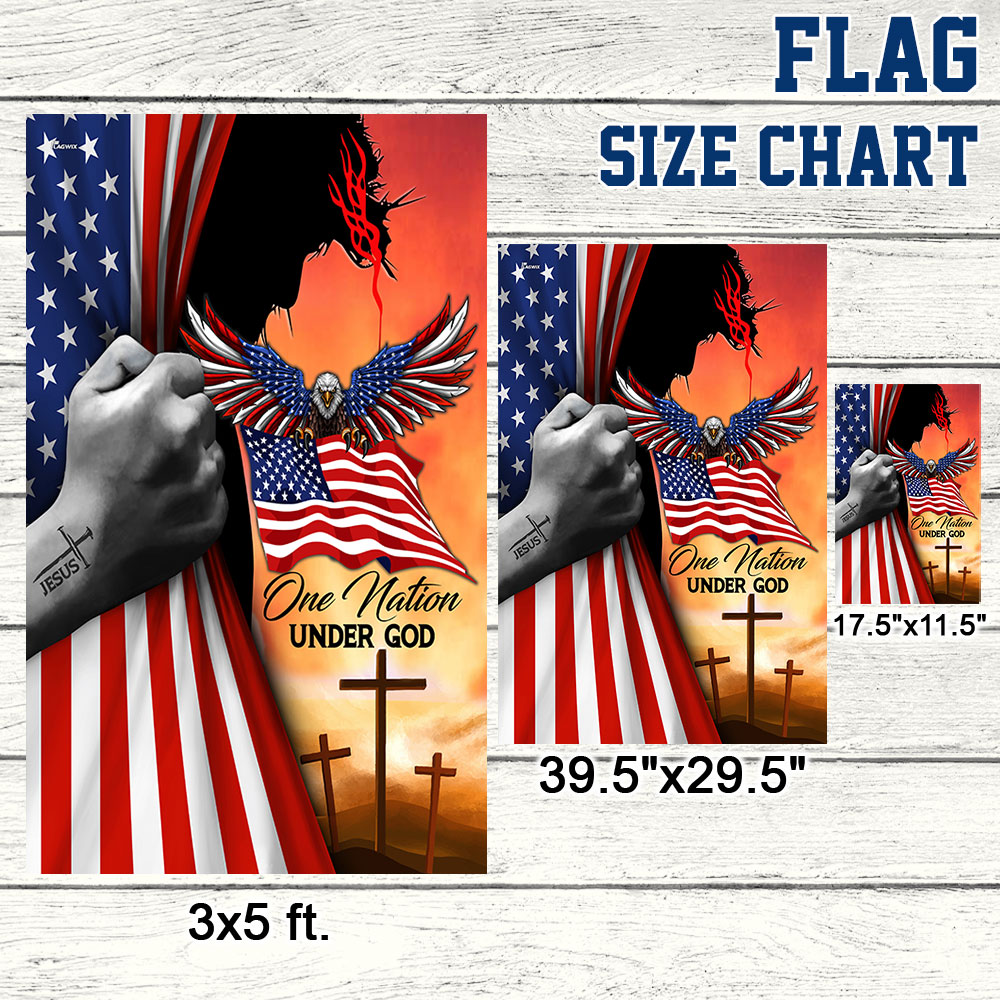 Jesus American One Nation Under God  Eagle Flag MLN1574F
