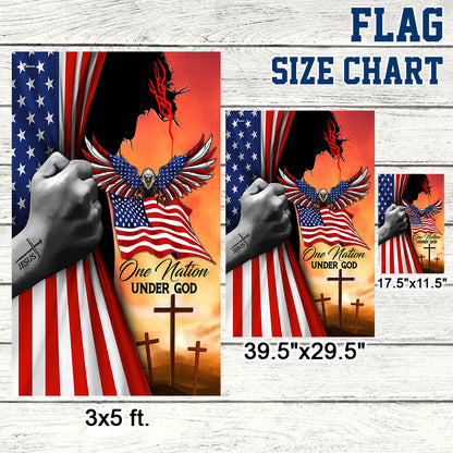 Jesus American One Nation Under God  Eagle Flag MLN1574F