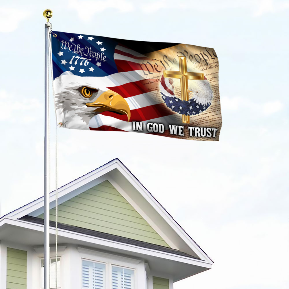 Christian Patriot American In God We Trust Grommet Flag MLN1668GF