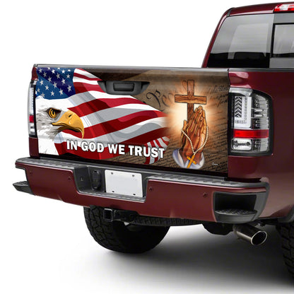 American Eagle In God We Trust Truck Tailgate Decal MBH155TD