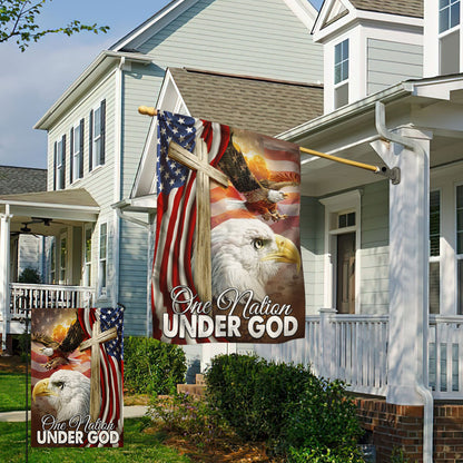 Patriot Eagle One Nation Under God Flag MLN384F