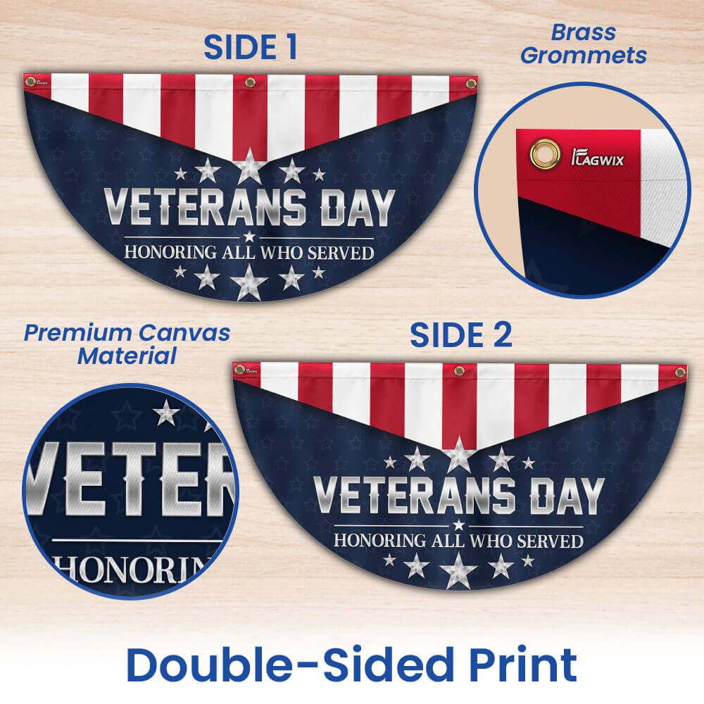 Veterans Day Honoring All Who Served Non-Pleated Fan Flag TQN3812FL