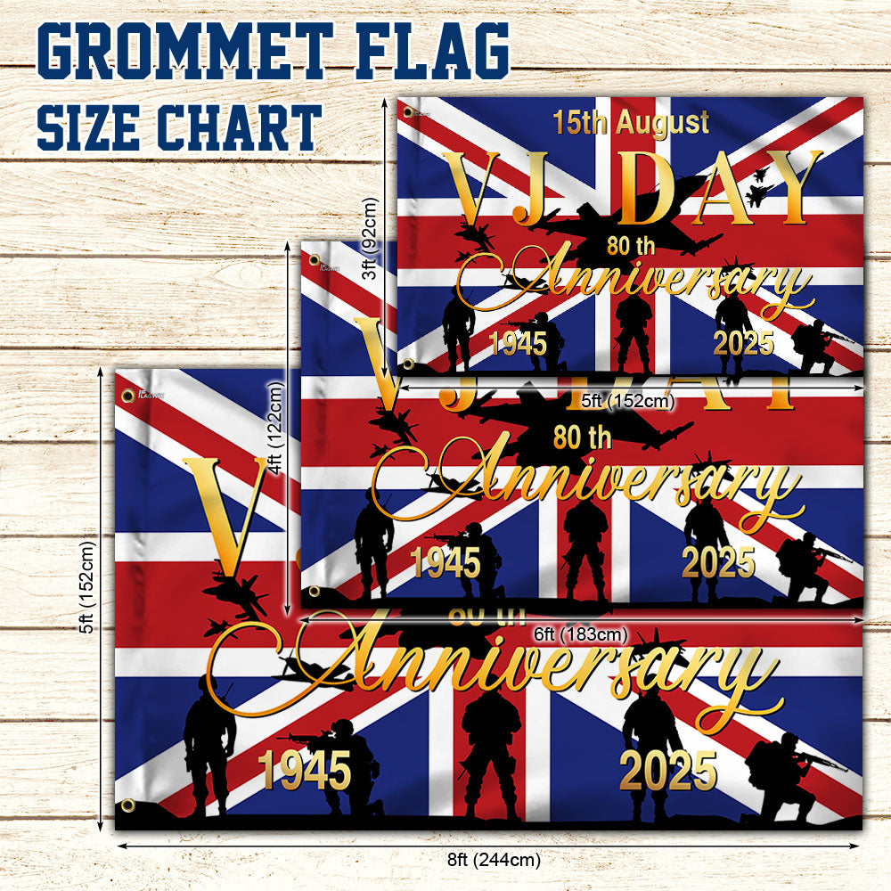 VJ Day 15th August 80th Anniversary Union Jack Grommet Flag MLN5563DNV