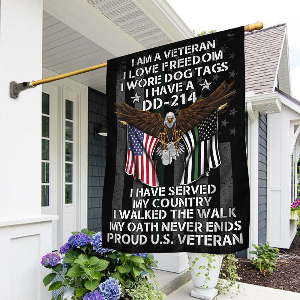 Proud Veteran Flag I Walked The Walk My Oath Never Ends DDH2932Fv2