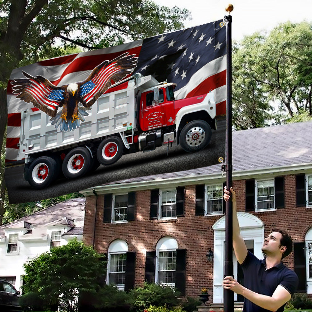 American Truck. Patriot Trucker Amerian Eagle Grommet Flag THN3712GFctv2