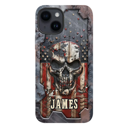 Patriotic Skull Lover - Personalized Skull Full Print Phone Case