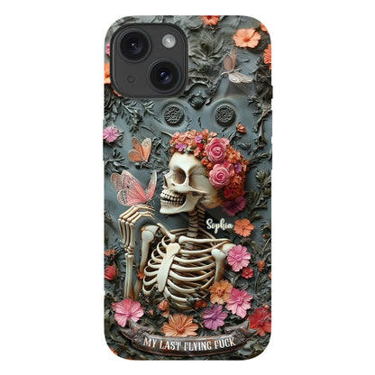 My Last Flying F*ck - Personalized Skull Full Print Phone Case