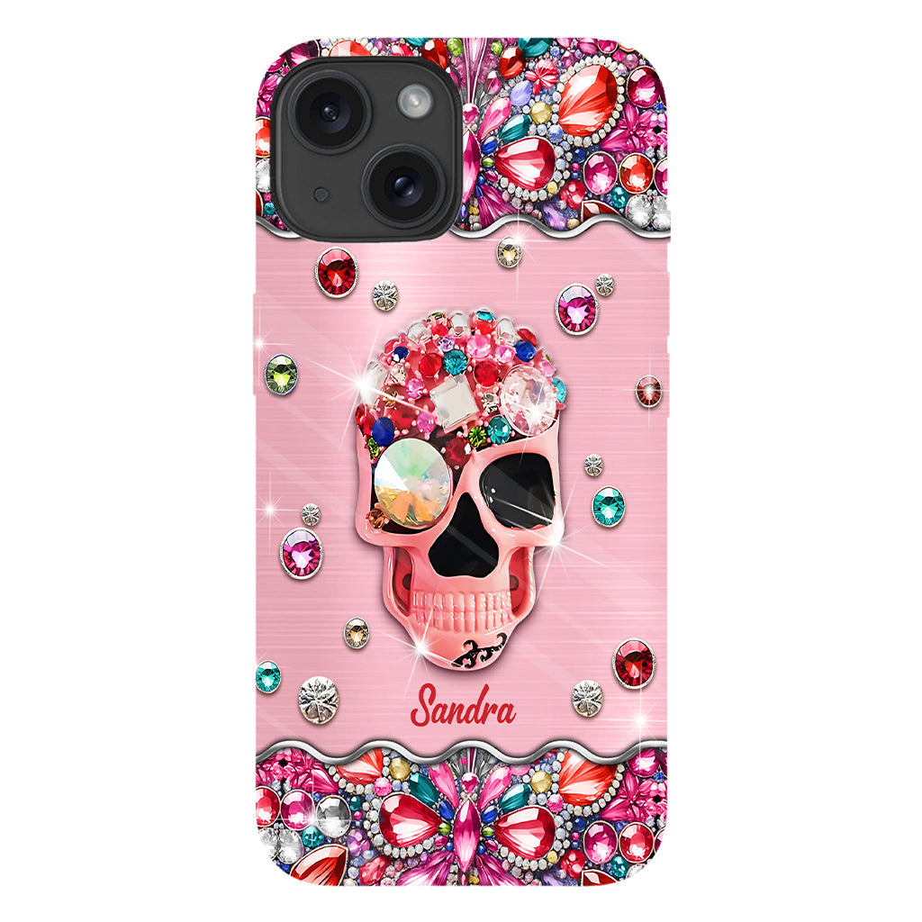 Sparkle Skull - Personalized Skull Full Print Phone Case