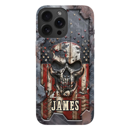 Patriotic Skull Lover - Personalized Skull Full Print Phone Case