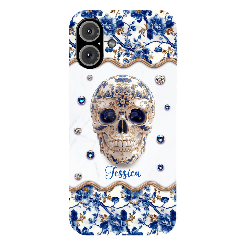 Skull Toile de Jouy - Personalized Skull Full Print Phone Case